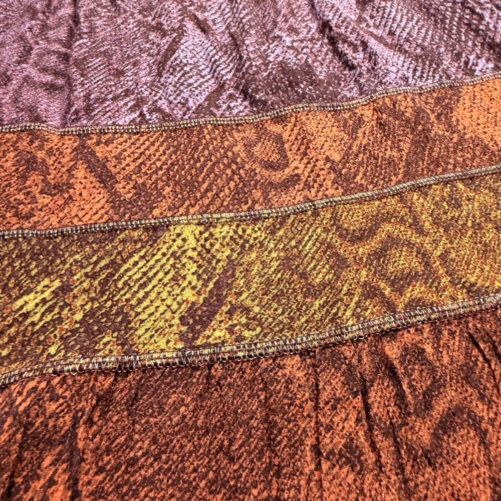 Anthropologie Boho Snakeskin Print Colima Maxi Dress Orange Purple Sleeveless - Picture 6 of 14